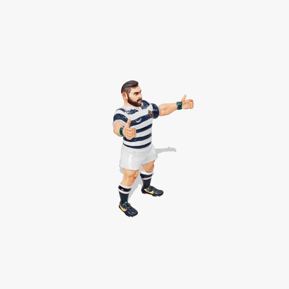 Rugby Player Character Model Rigged and Animated
